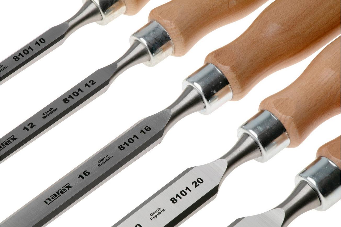 Narex Wood Line Profi Bevel Edge Chisel Set 853055, beitelset 6-10-12-16-20-26 mm, 6-delig