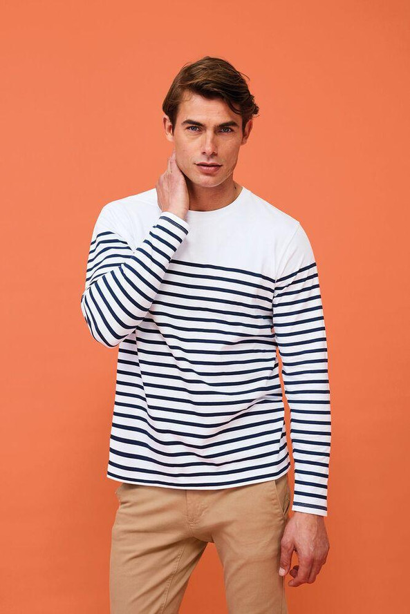SOL'S 03099 - Matelot Lsl Men Tee Shirt Homme Manches Longues Rayé