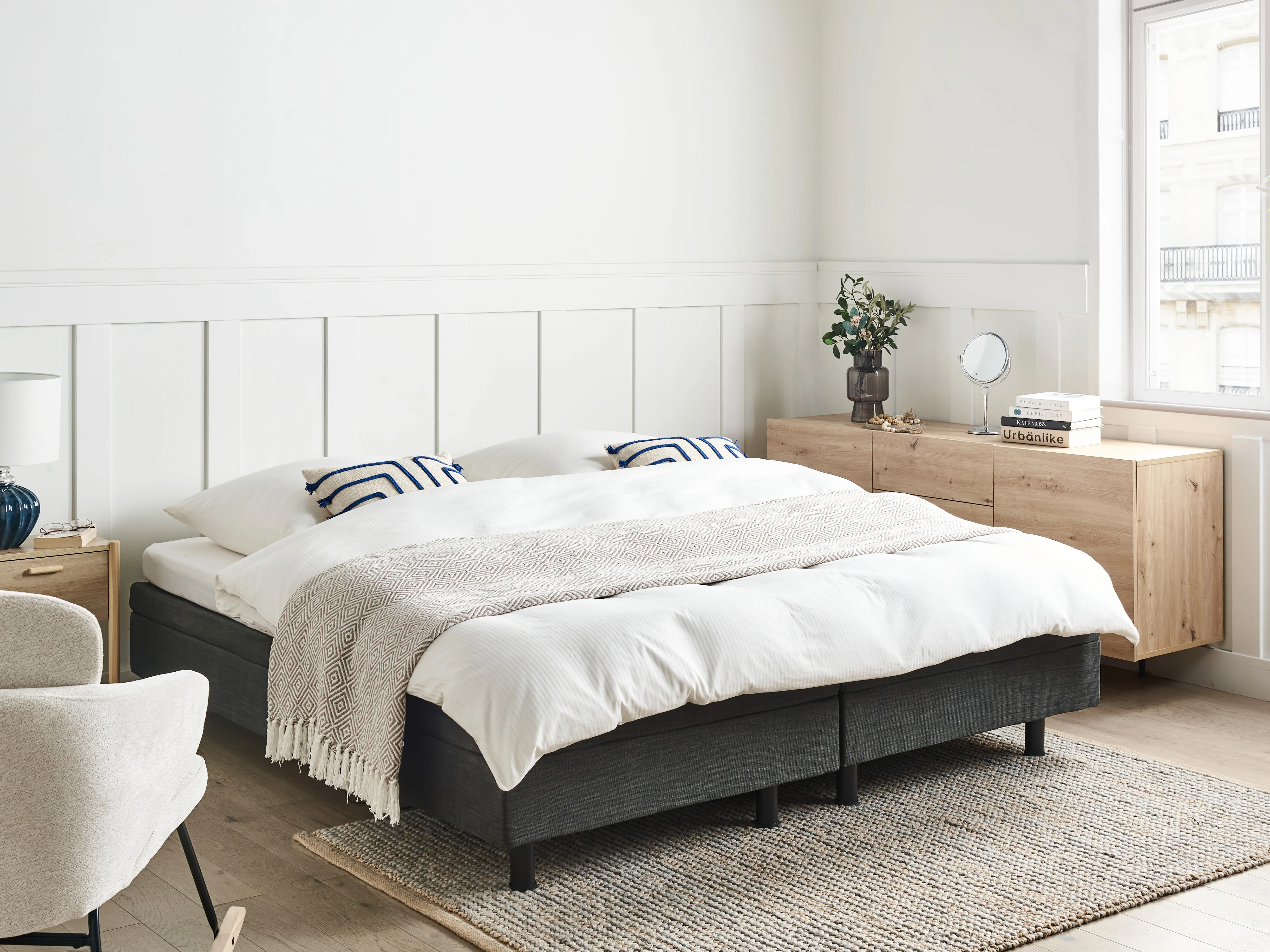 Verstelbaar bed zonder hoofdbord Stof DUKE 180 x 200 cm Donkergrijs