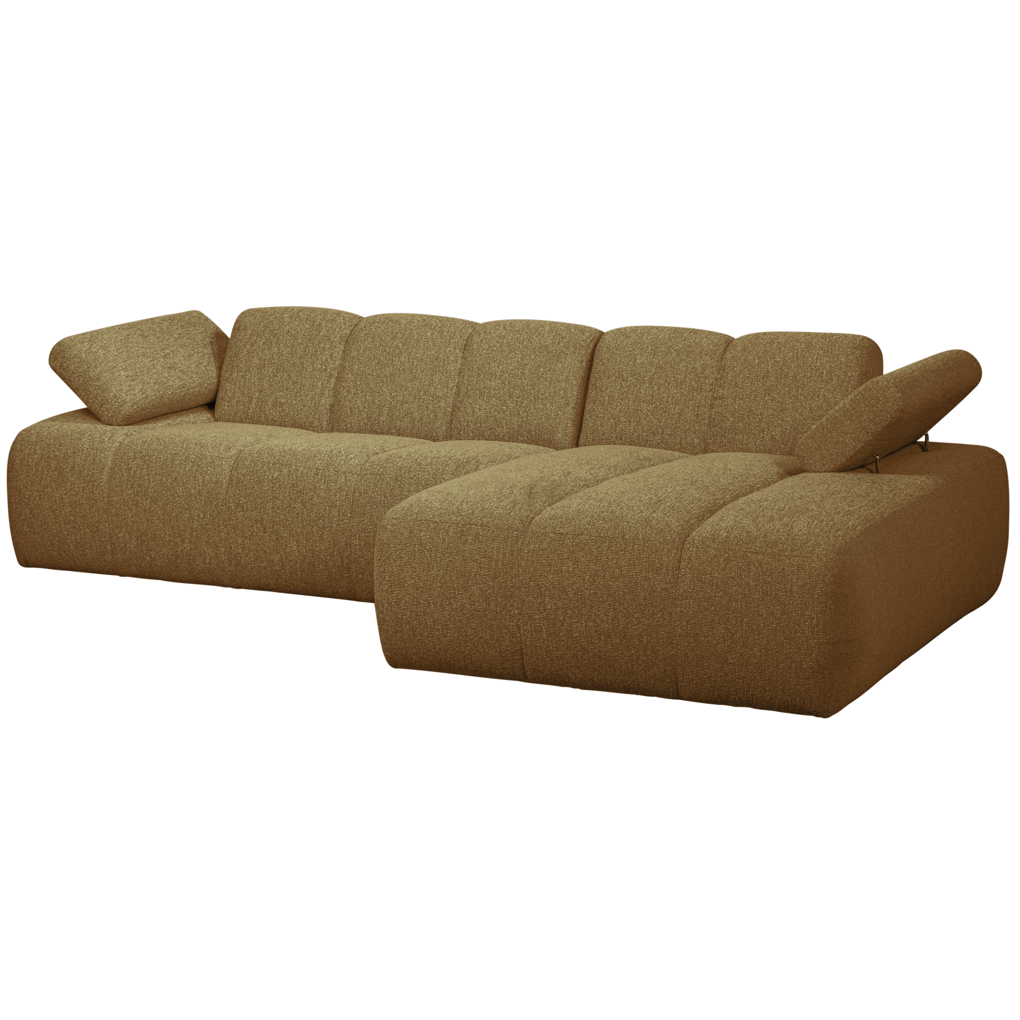 Chaise Longue Mojo Mojo Chaise Longue Rechts - Bouclé - Geel/Bruin Melange
