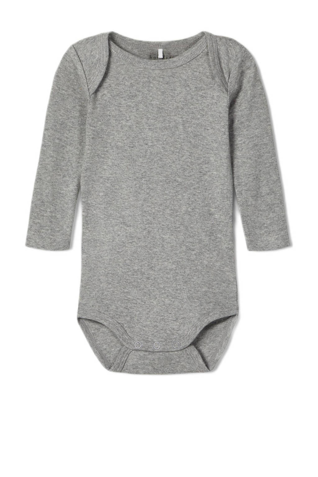 NAME IT romper NBNBODY - set van 3 grijs melange/wit/donkerblauw