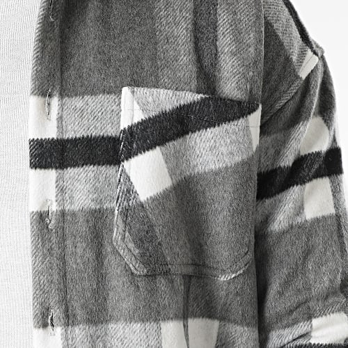 Surchemise A Carreaux KD645 Gris Blanc