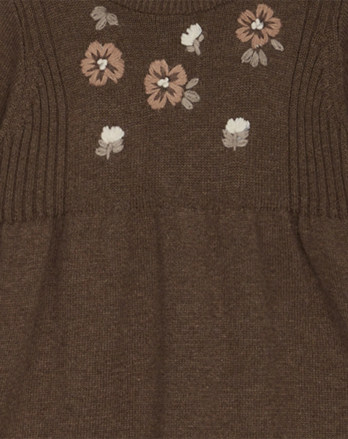 Langarm-Kleid DAISI in toffee melange