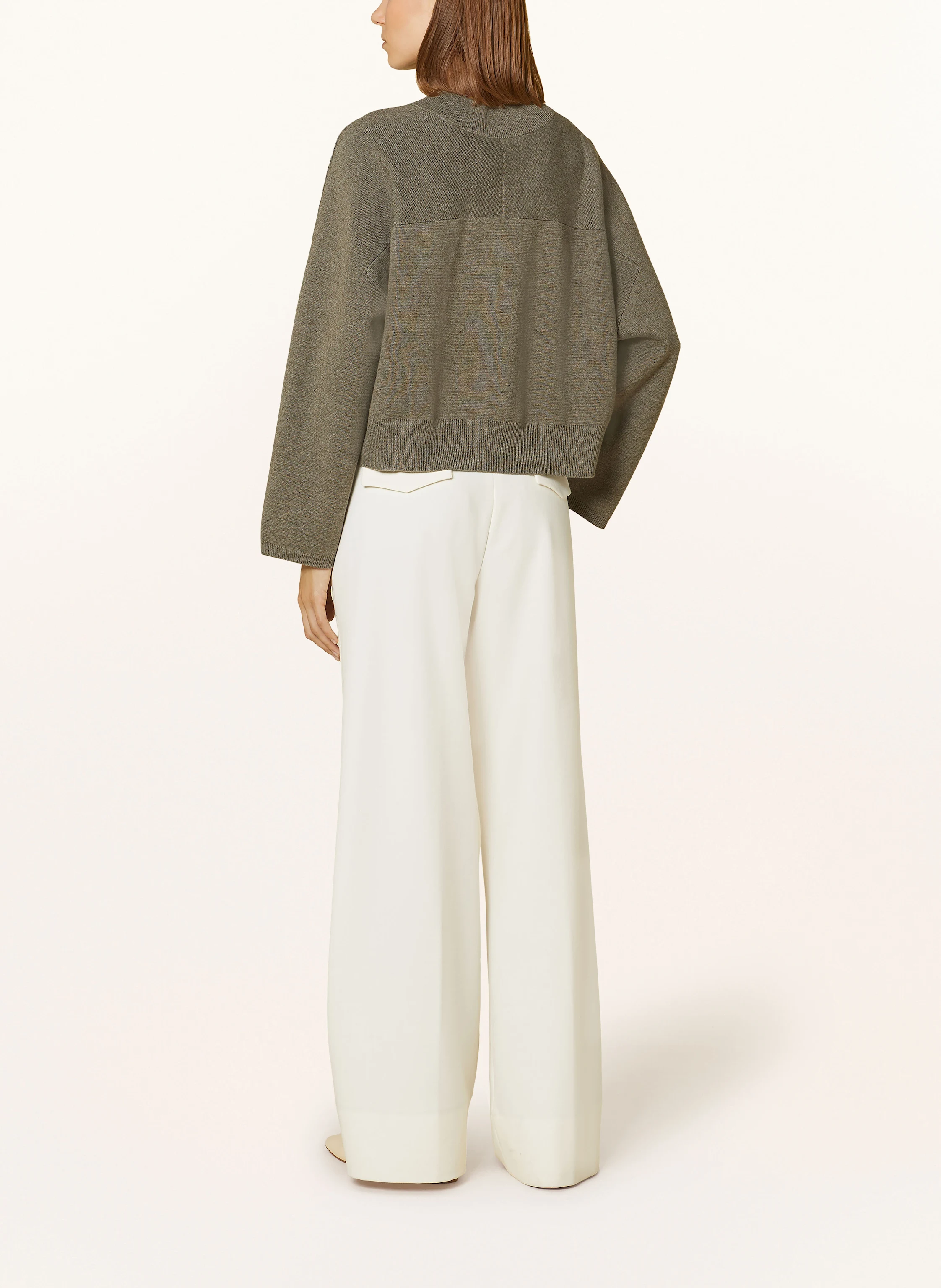 MRS & HUGS Cropped-Pullover mit Leinen