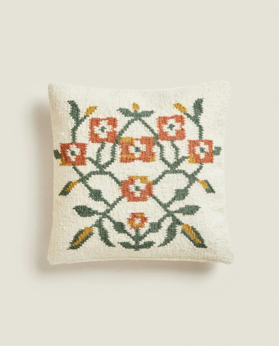 CAPA DE ALMOFADA COM ESTAMPA FLORAL