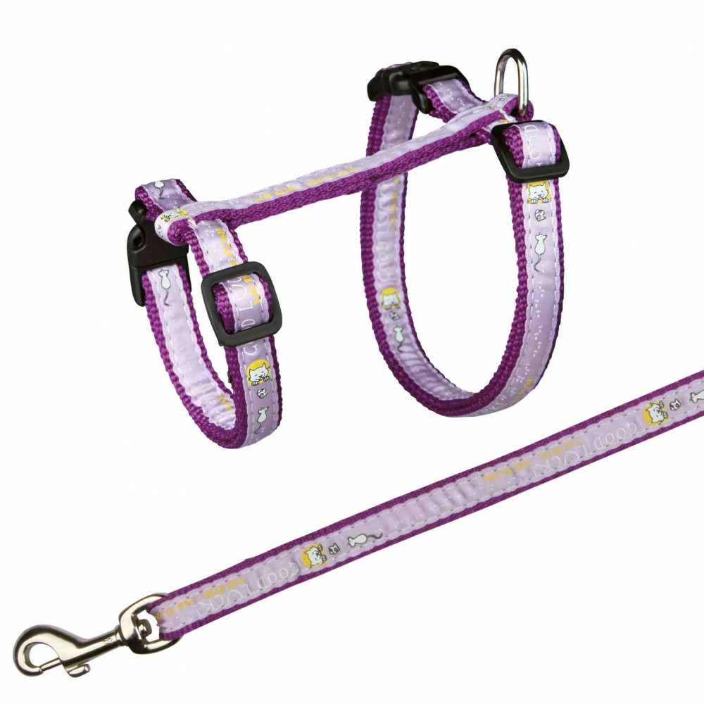 Harnais xl avec laisse pour grand chat 34-57 cm/13 mm couleur aléatoire