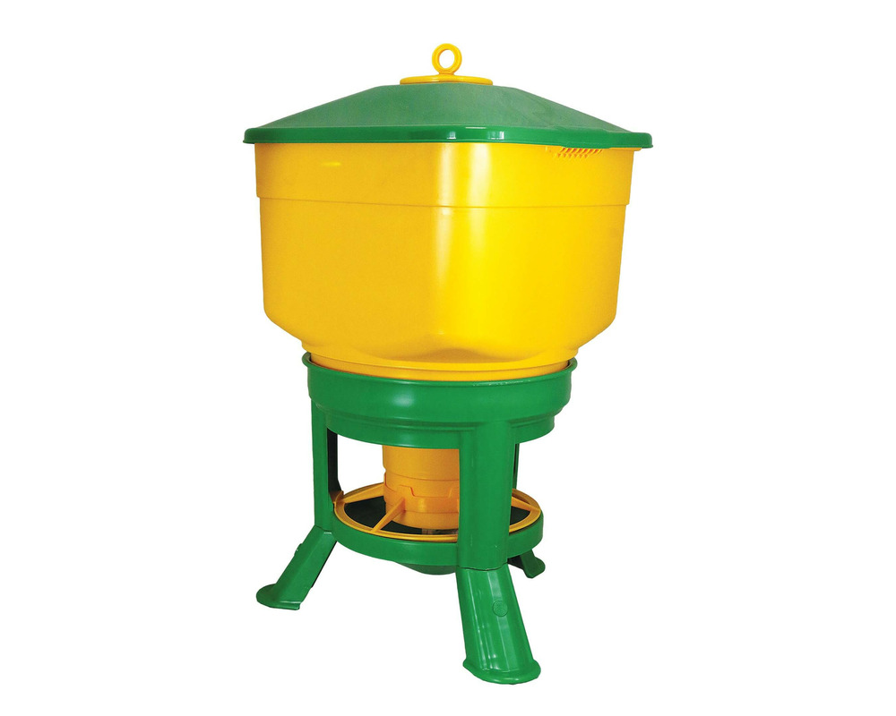 Mangeoire sur pieds 27 kg poules • mangeoire volailles