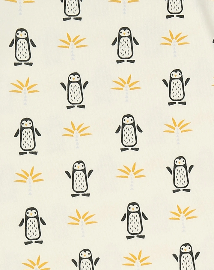 Schlafstrampler PENGUIN mit Fuß in weiß