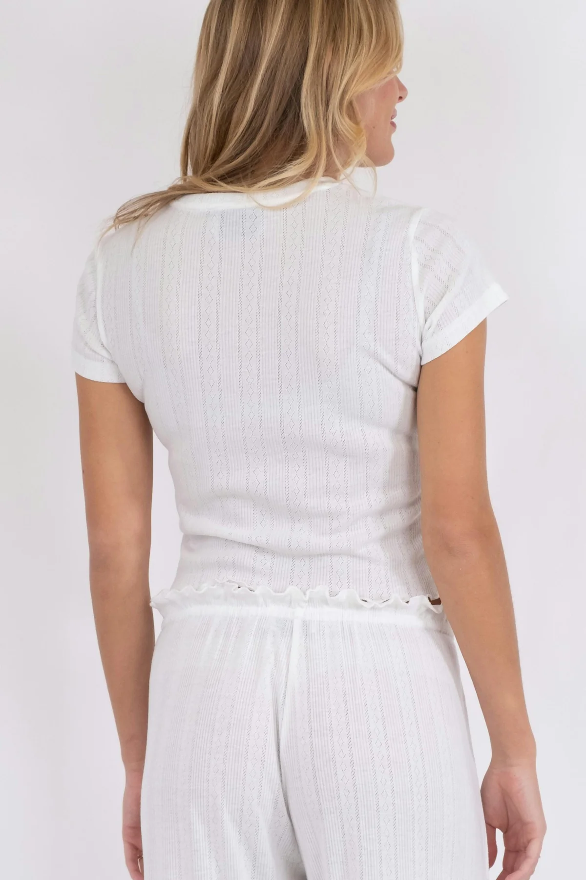 Neo Noir Lonnie Pointelle Top white