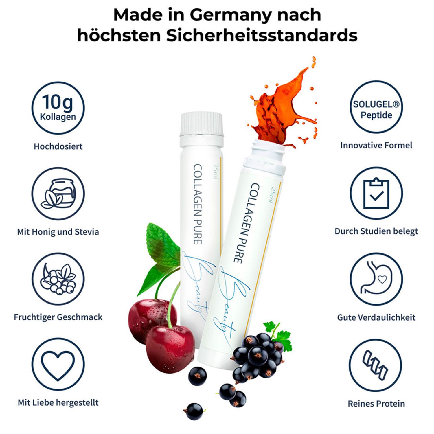 COLLAGEN PURE Beauty 10 g Gold Trinkampullen hochdosiert