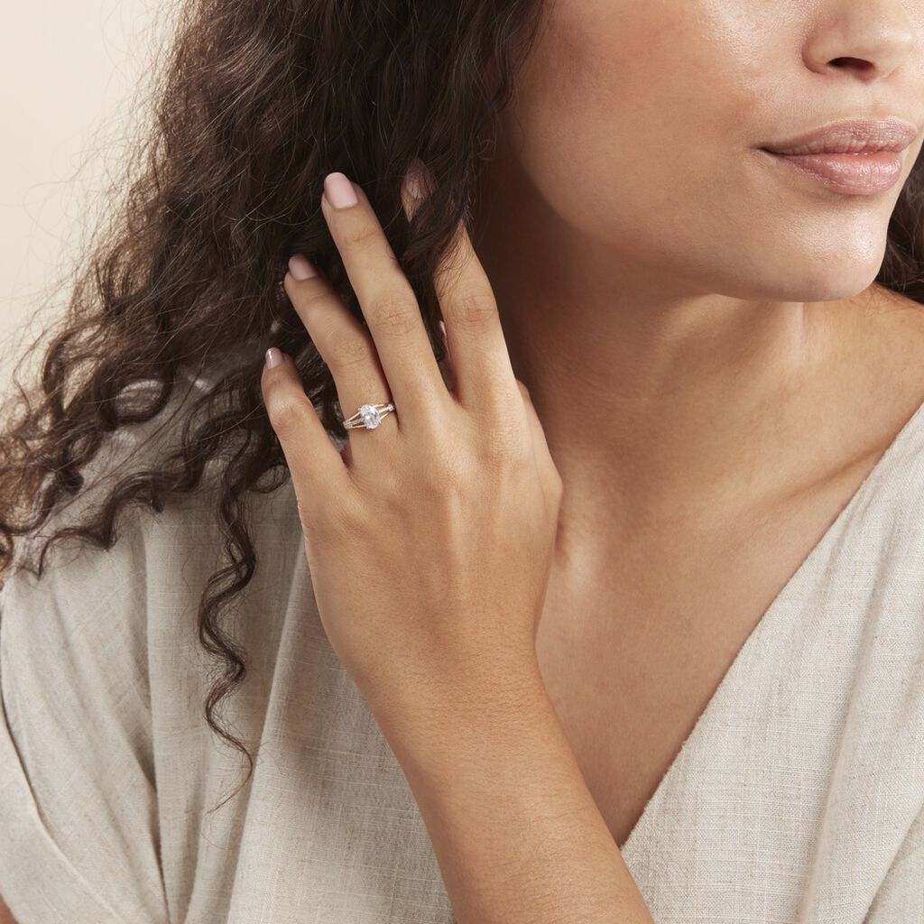 Bague Solitaire Fallon Or Jaune Oxyde De Zirconium