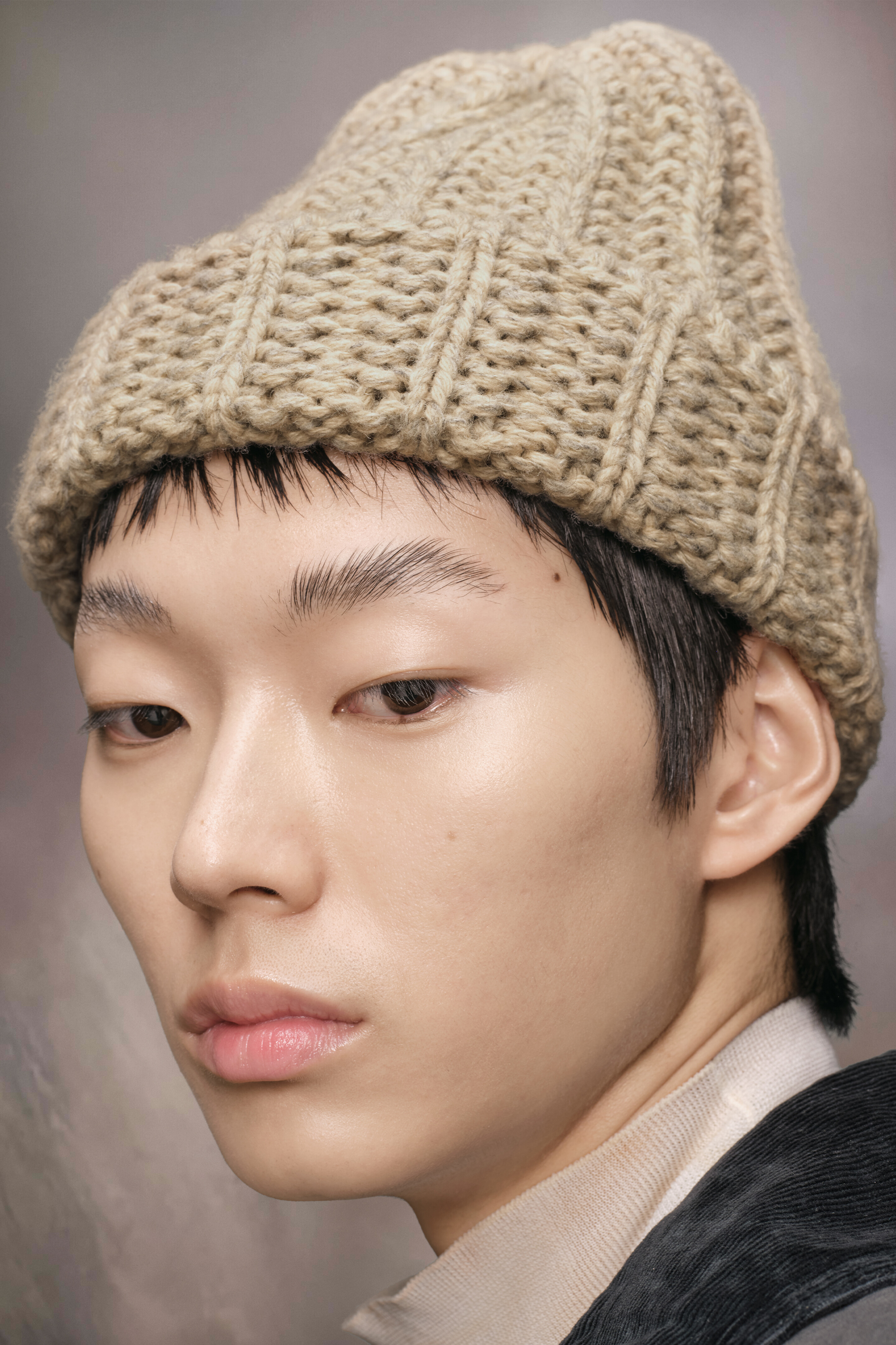 Bonnet en laine Shetland Beige