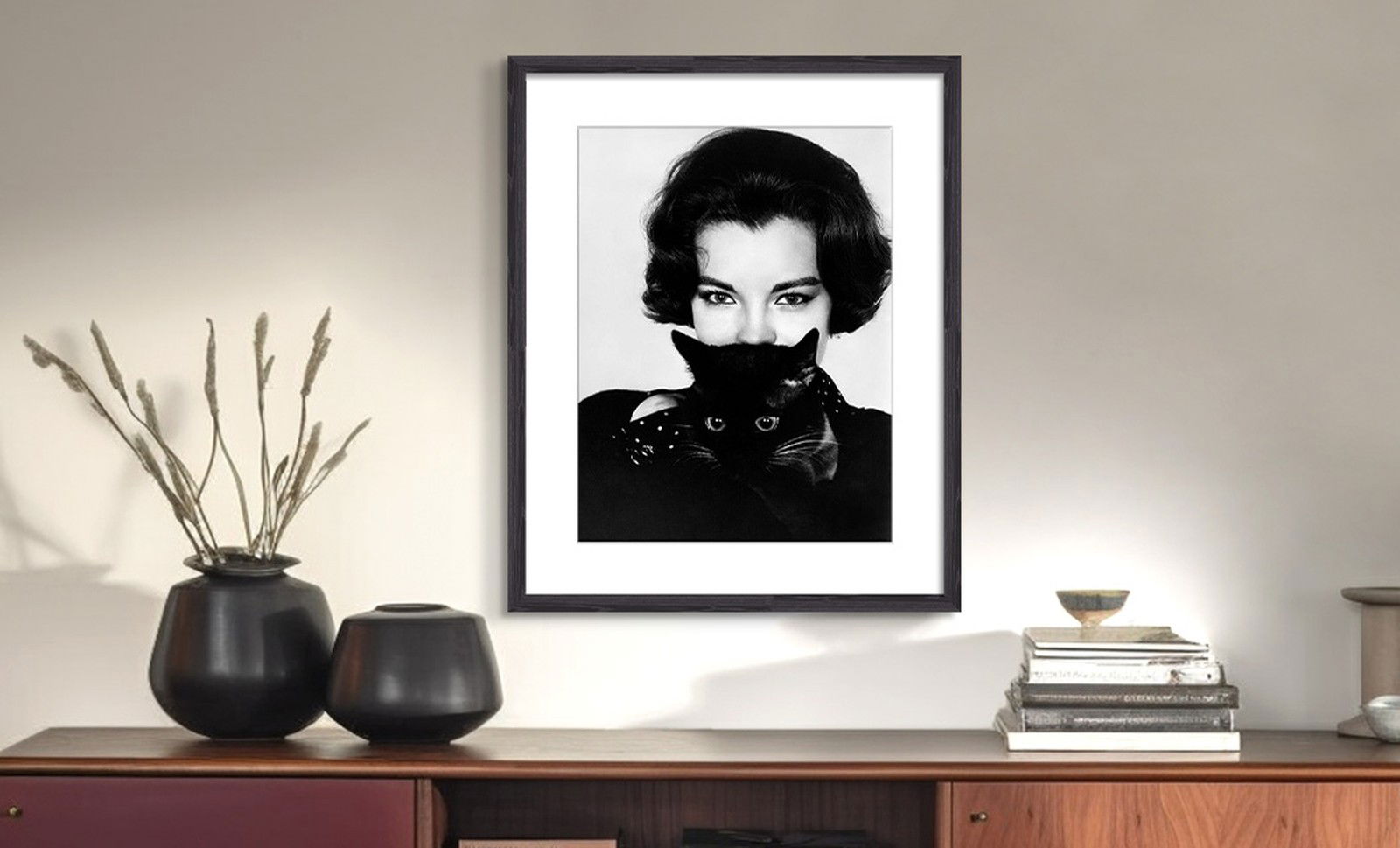 Romy Schneider with Cat by Classic Collection II - Darlings - Small Limited Edition. 30x40.
