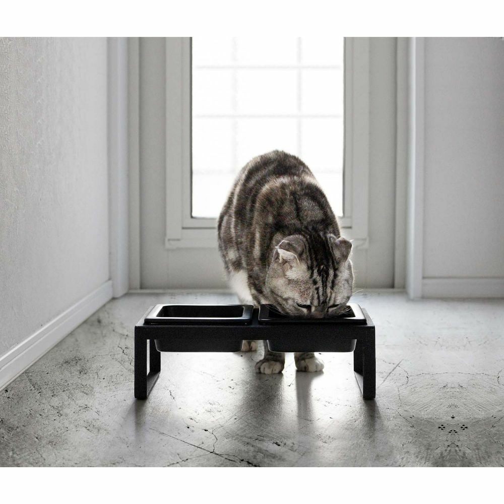 Double gamelle design surélevée pour chat tower