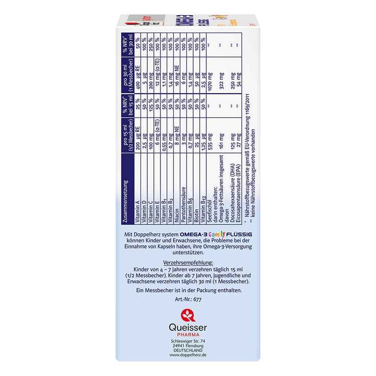 Doppelherz Omega-3 family flüssig system, 3x250 ml