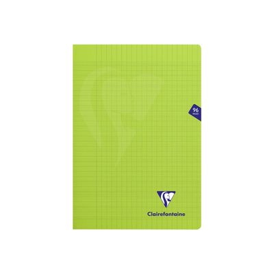 Clairefontaine Mimesys - Cahier polypro A4 (21x29,7 cm) - 96 pages - grands carreaux (Seyes) - vert