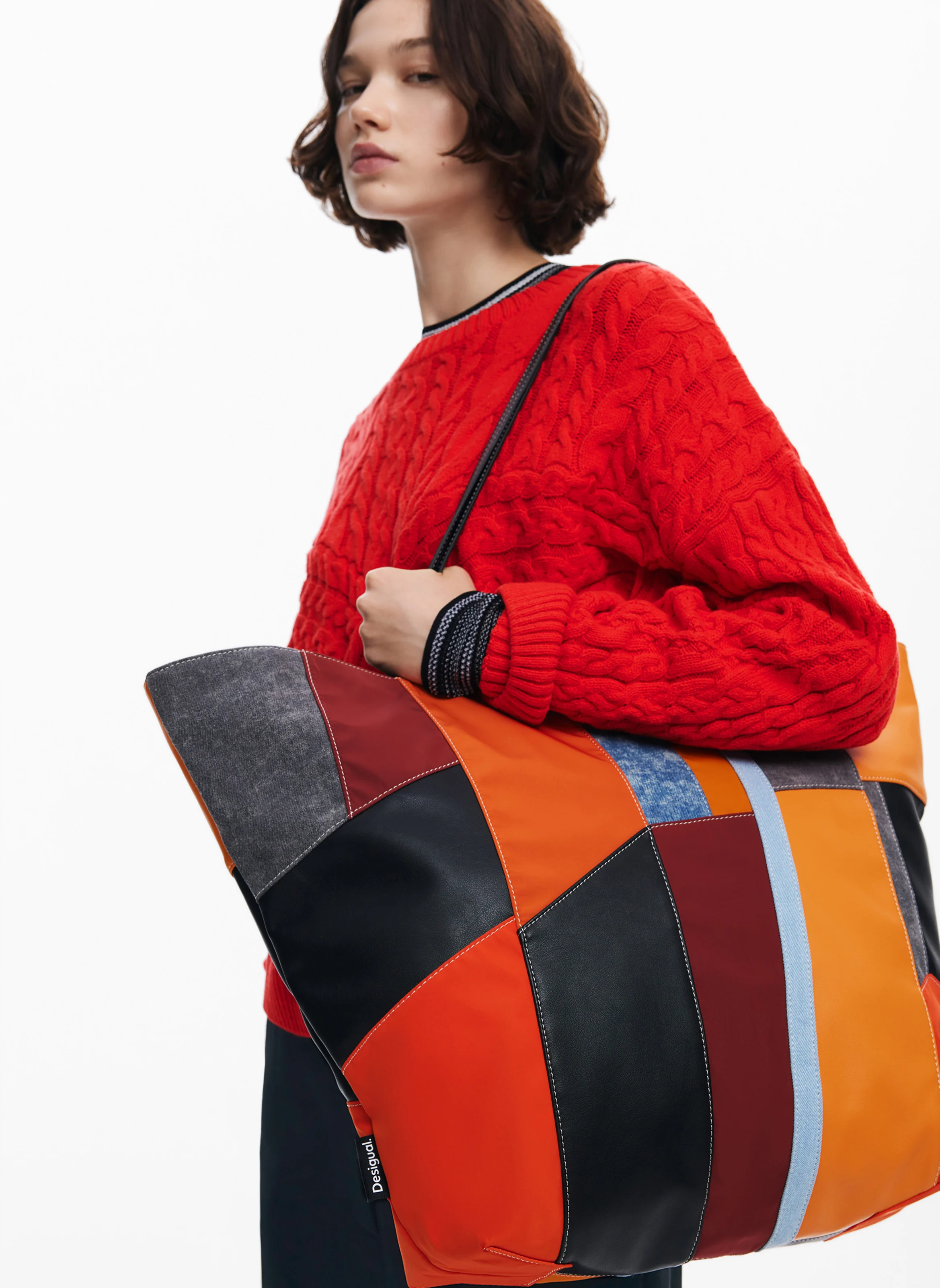 Sac cabas en patchwork | Orange