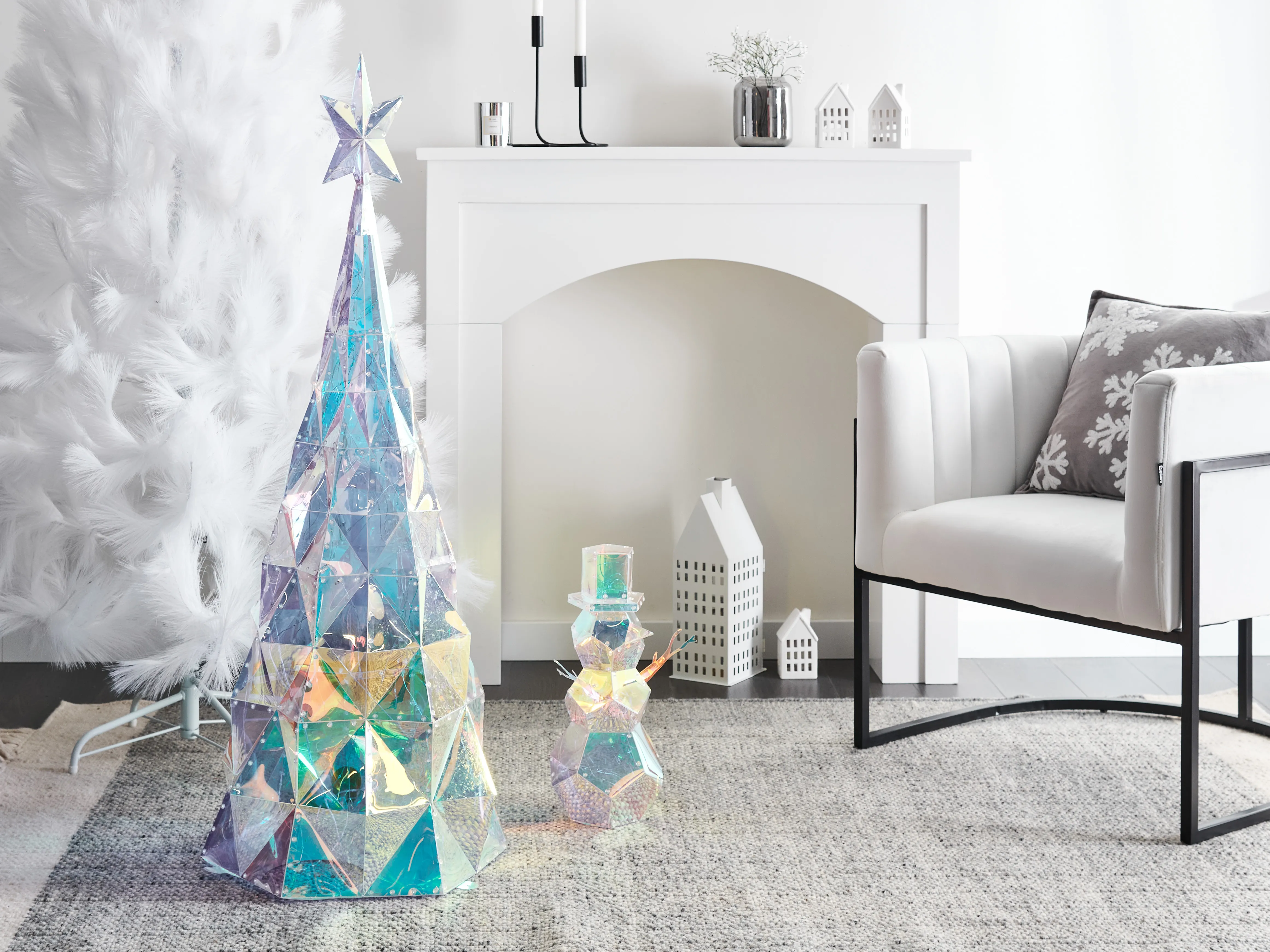 Buitendecoratie LED ICELAND Kerstboom 120 cm Meerkleurig