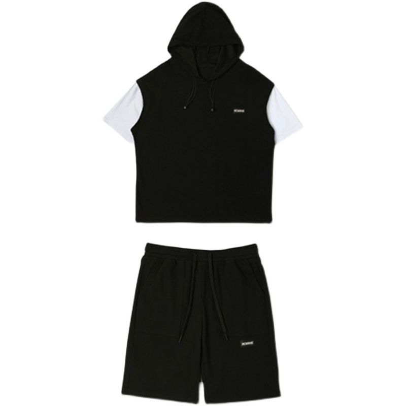 Whyessa - Mock Two Piece Hoodie met korte mouwen + Sweatshorts