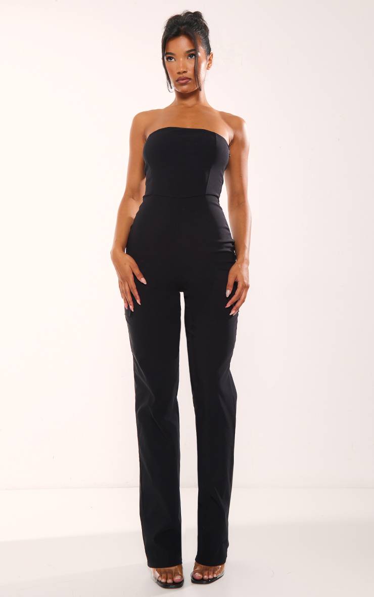 Noir Combinaison Bandeau Corset Style Cargo