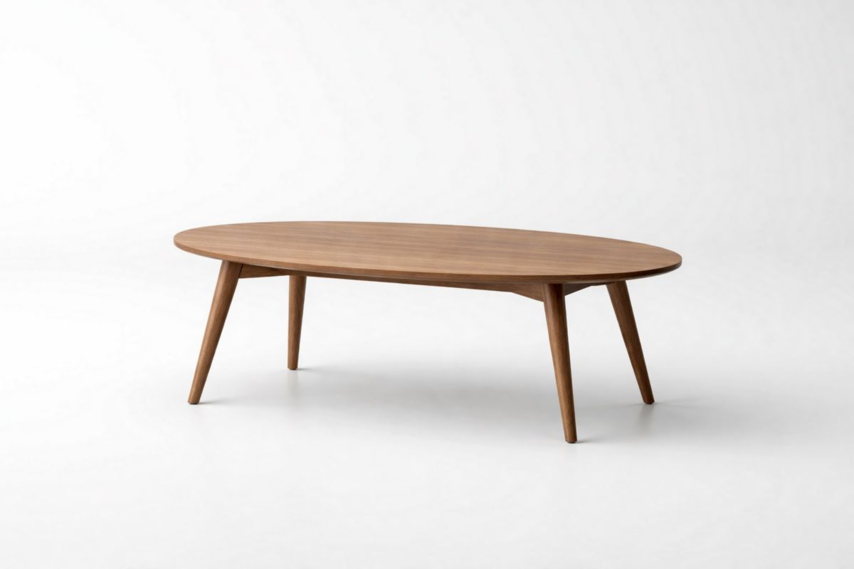 Ovaler Couchtisch aus Holz 120x60x40 cm