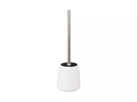 Brosse WC avec support en céramique Blanc mat