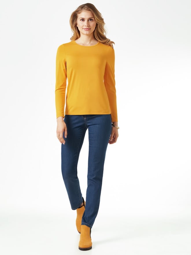 Viskose-Shirt Langarm