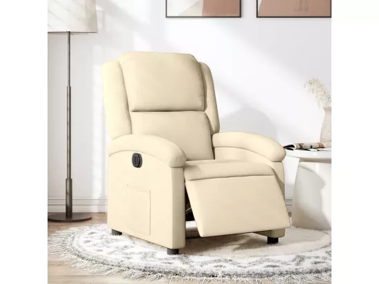 Fauteuil inclinable électrique Crème Tissu