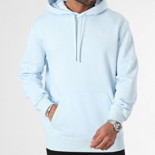 Sweat Capuche Classics Small Logo 535596 Bleu Clair