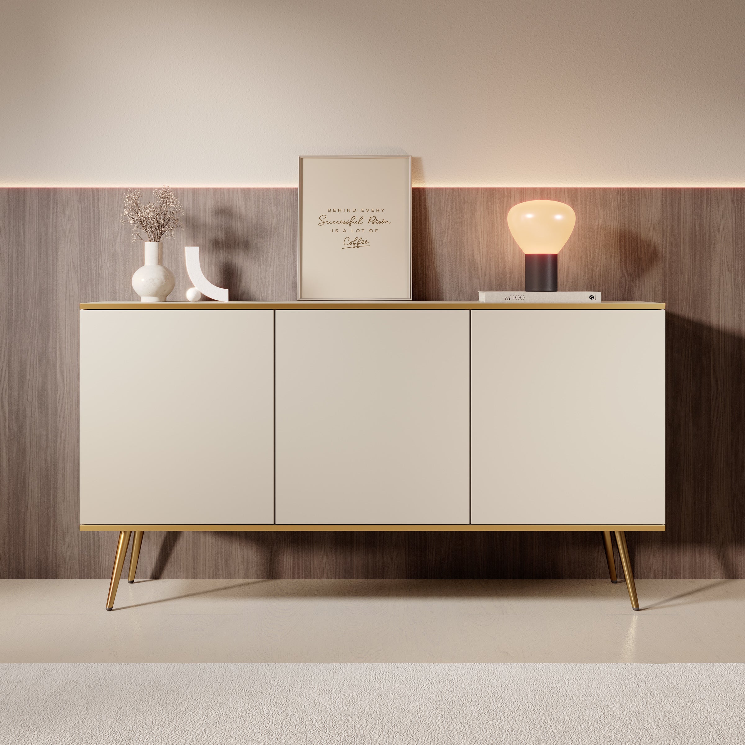 Orleans - Dressoir - Beige - 160x39x85 cm
