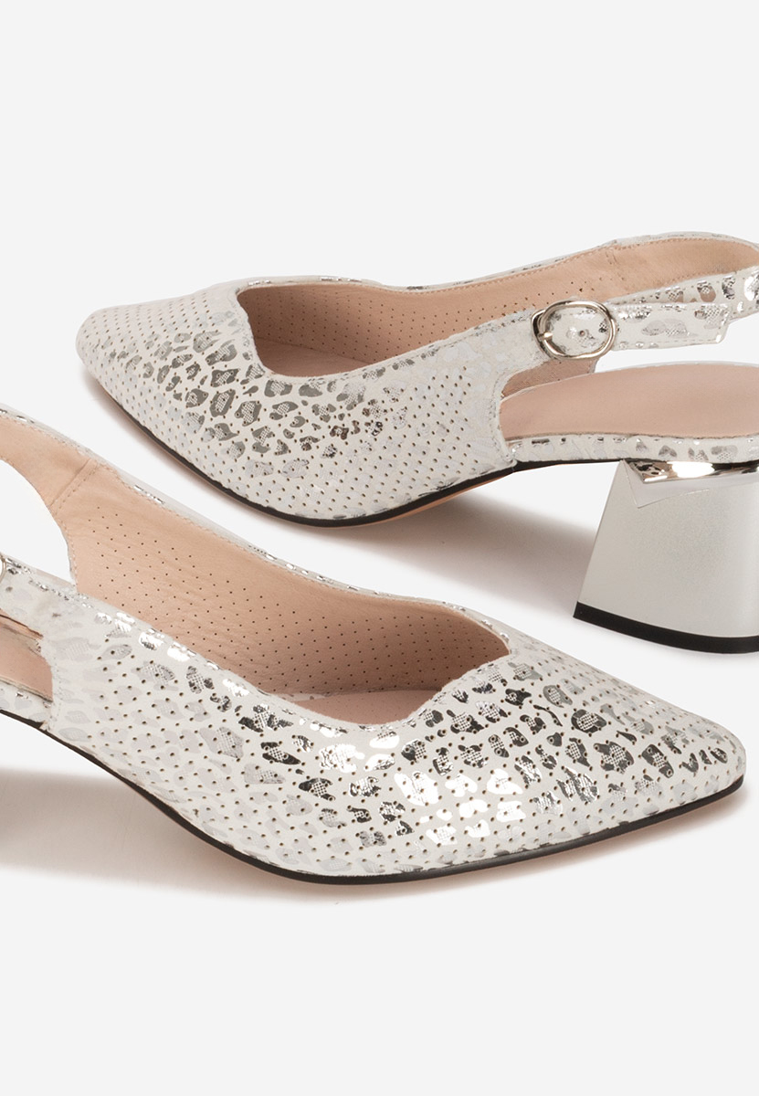 Chaussures slingback argent Evadora
