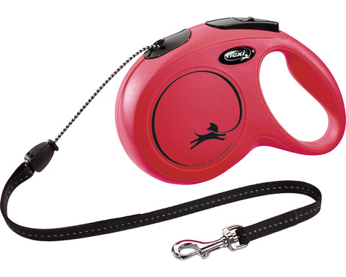 Hondenriem flexi New Classic touw maat M 8 m rood
