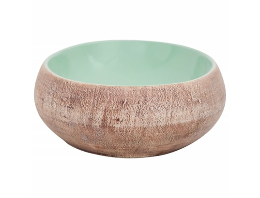VIDAXL - Vasque à poser vert et marron ovale 59x40x15 cm céramique