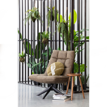 WOOOD fauteuil Jouke groen leerlook polyester draaibaar