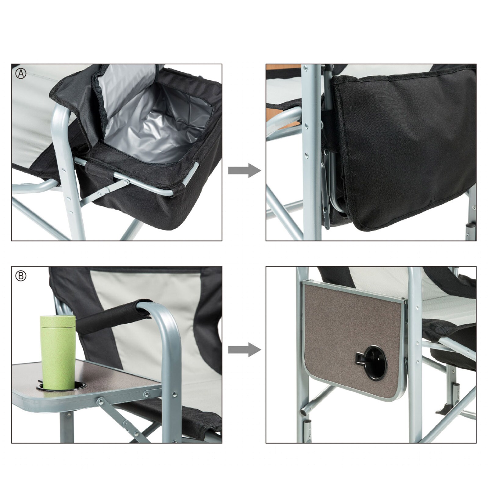 KINGCAMP Camping Falt Stuhl Klapp Sessel Garten Outdoor Kühl Tasche Tisch 150 kg
