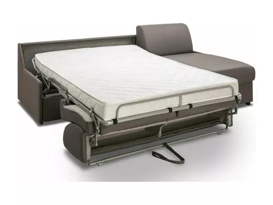 Canapé d'angle réversible convertible GAIN DE PLACE gris silver express couchage 140 cm
