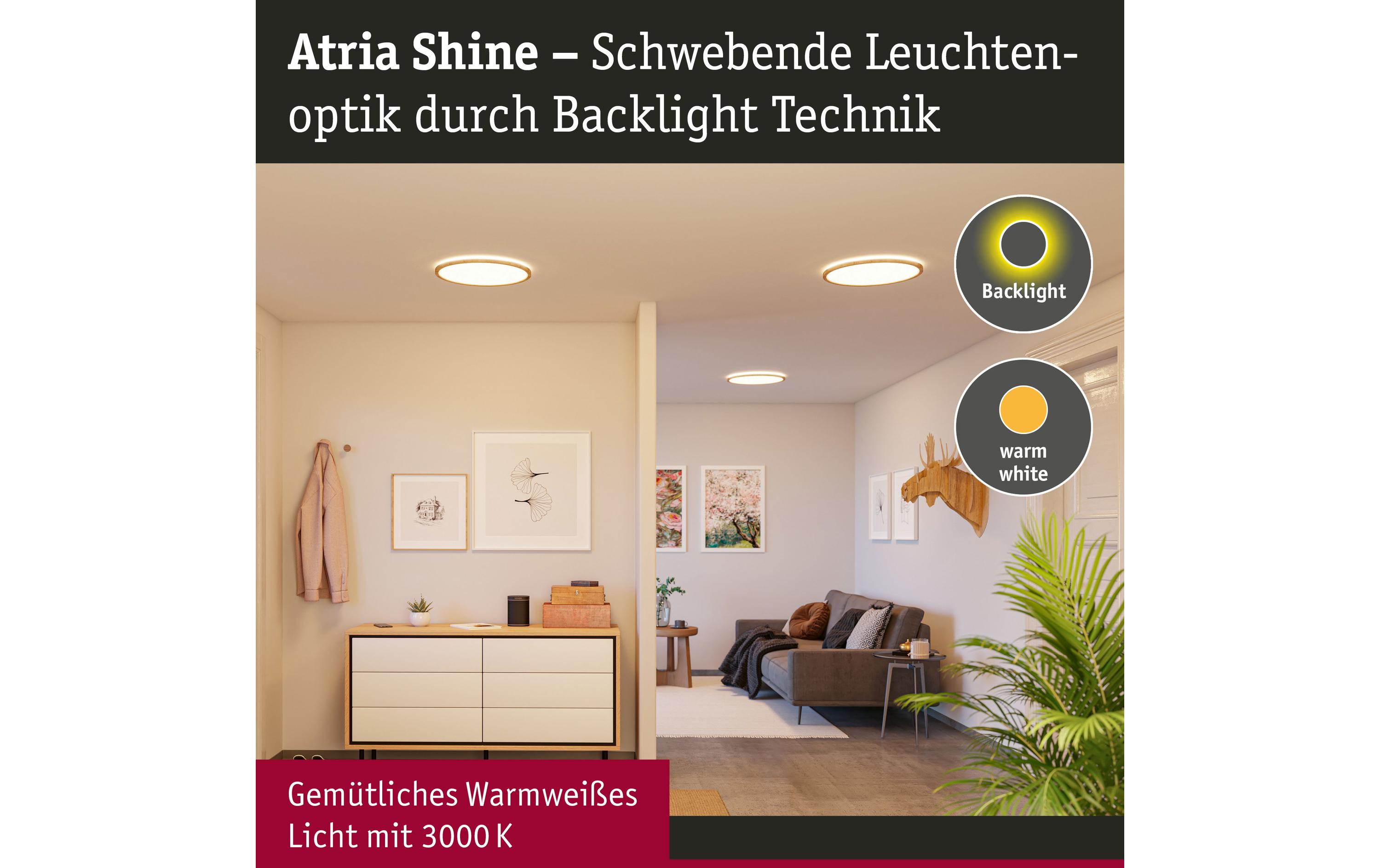 Deckenleuchte LED Panel Atria Shine BacklightRundes LED-Panel