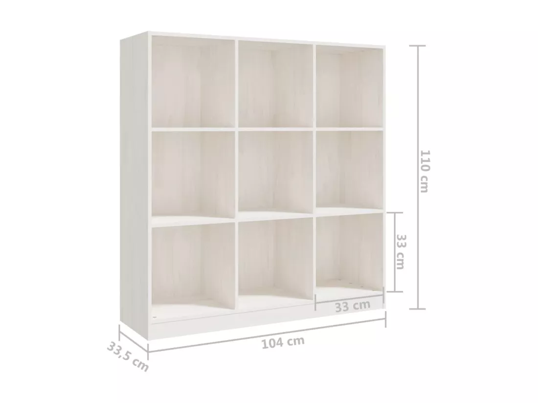 Bibliothèque/Séparateur de pièce Blanc 104x33,5x110 cm Pin