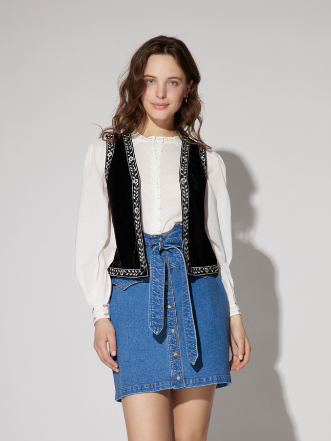 Gilet en velours sans manches
