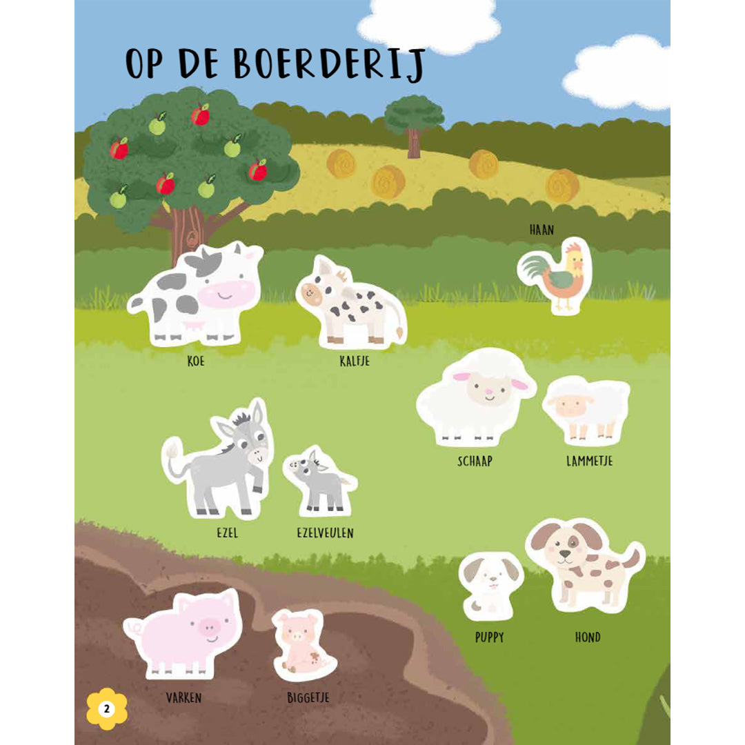 uitgeverij rebo activiteitenboek met stickers - boerderij - 1000 stick