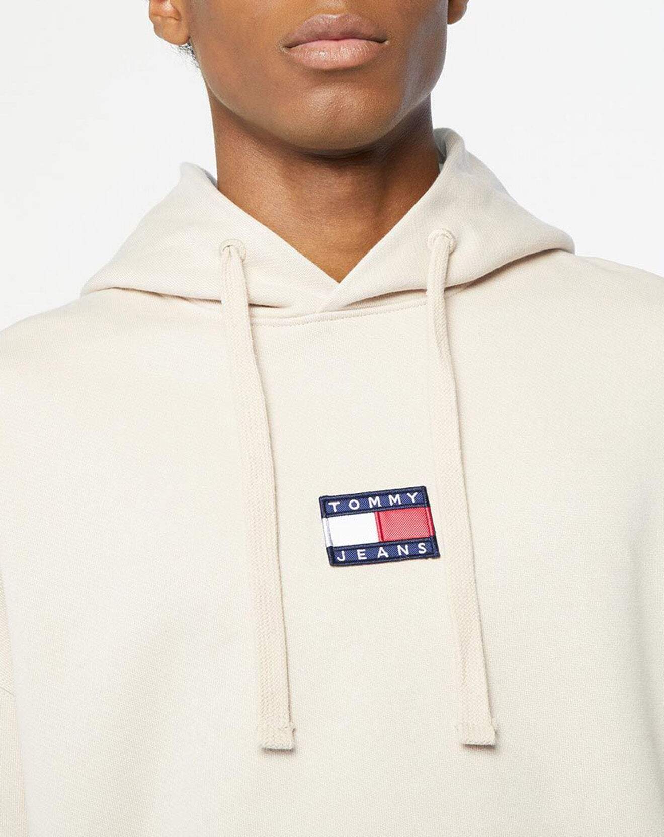 Tommy Jeans Sweat à capuche Badge écru