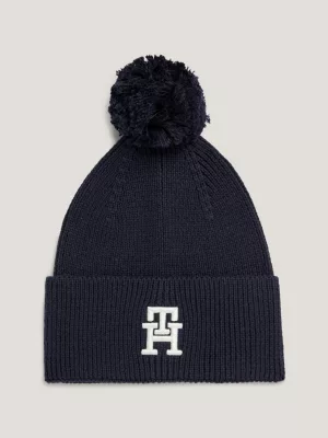 Gorro infantil de tricô com pompom