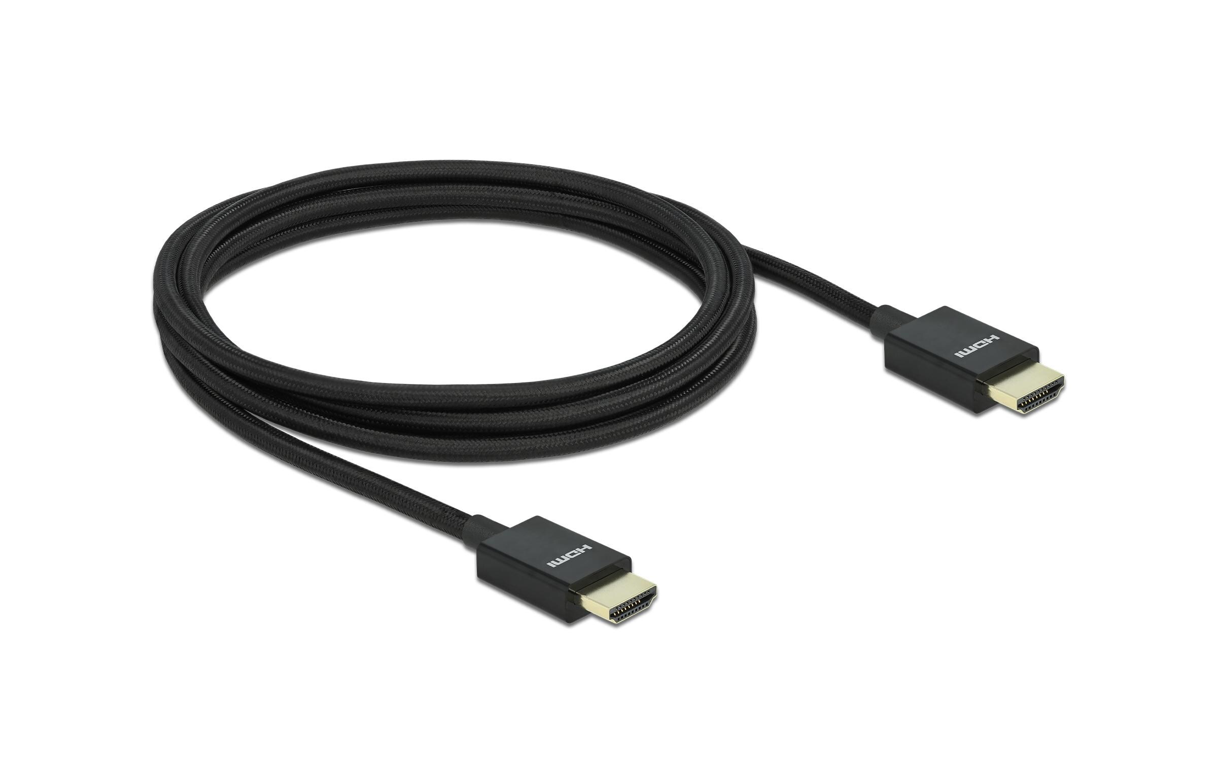 Kabel 8K 60Hz HDMI - HDMI, 2 m, SchwarzDelock Koaxiales High Speed HDMI Kabel 48 Gbps 8K 60 Hz schwarz 2 m