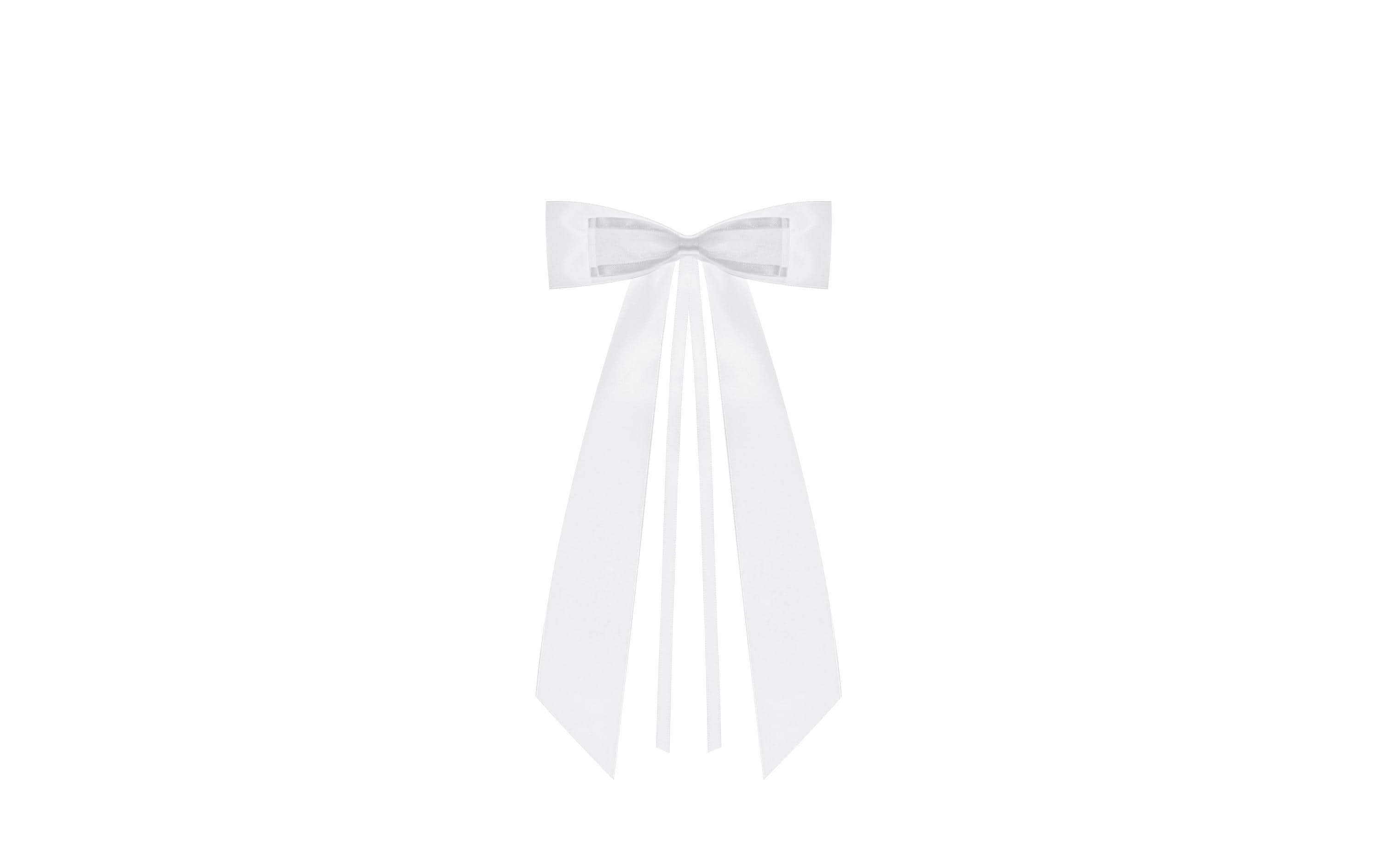 Hochzeitsaccessoire Autodeko Schleife Satin 14 cm, WeissAutoschmuck Stoff für die Hochzeit