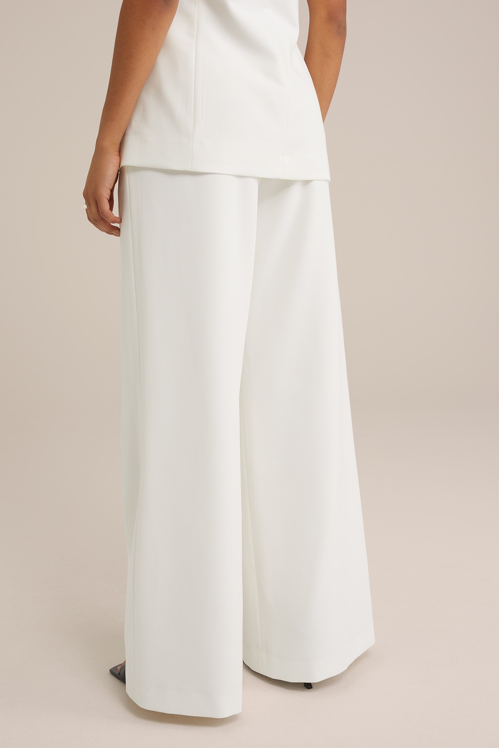 wide leg pantalon WE Fashion Gebroken wit