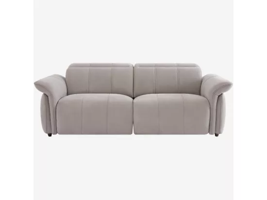 HABITAT - Canapé 3 places relax électrique en suédine - Gris clair - Design by Joly Design - Brinda