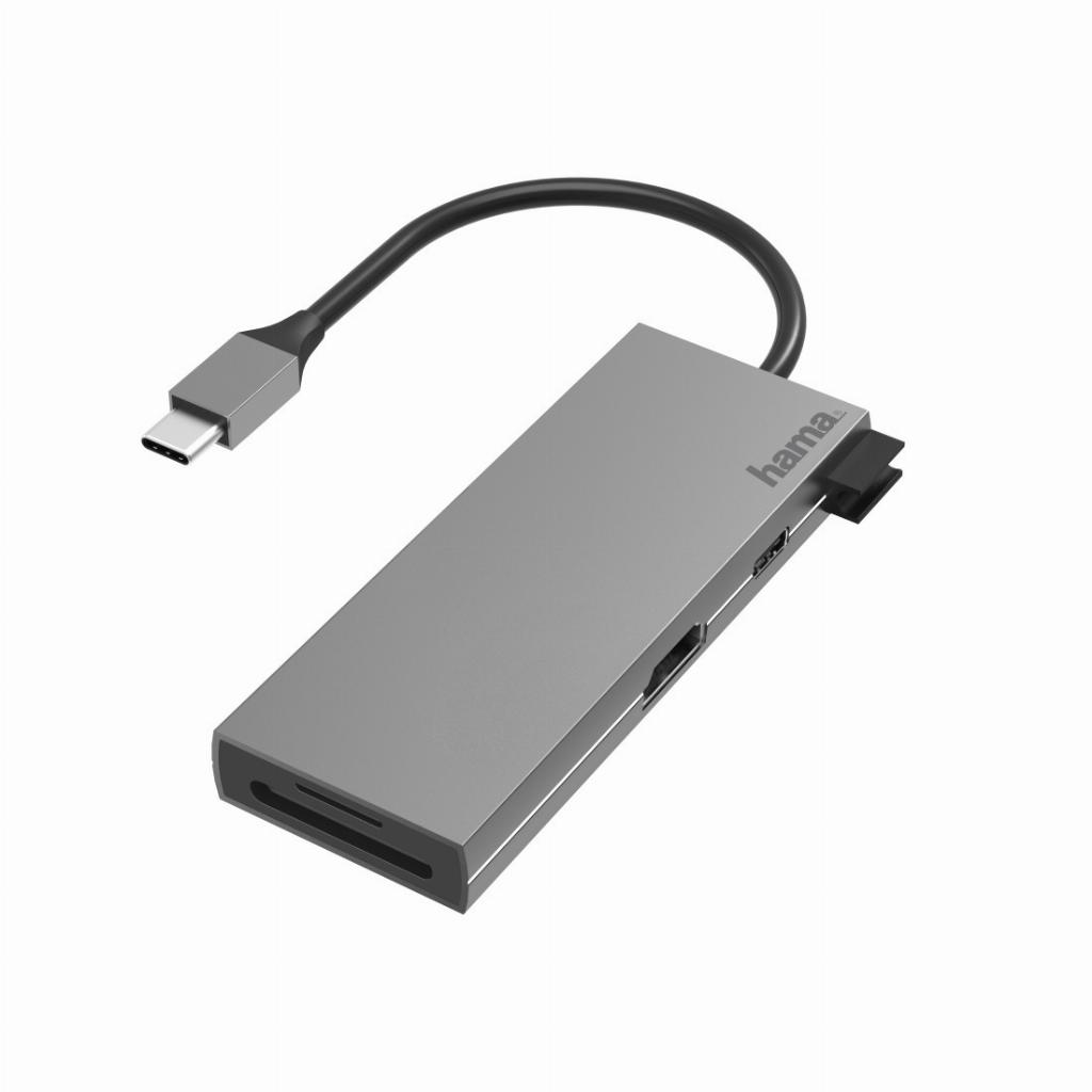 Hama 00200110 interface hub USB 3.2 Gen 1 (3.1 Gen 1) Type-C 5000 Mbit/s Grijs