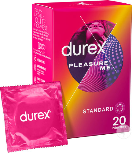 Durex Pleasure Me Préservatifs Perlés Et Nervurés 20 Pièces