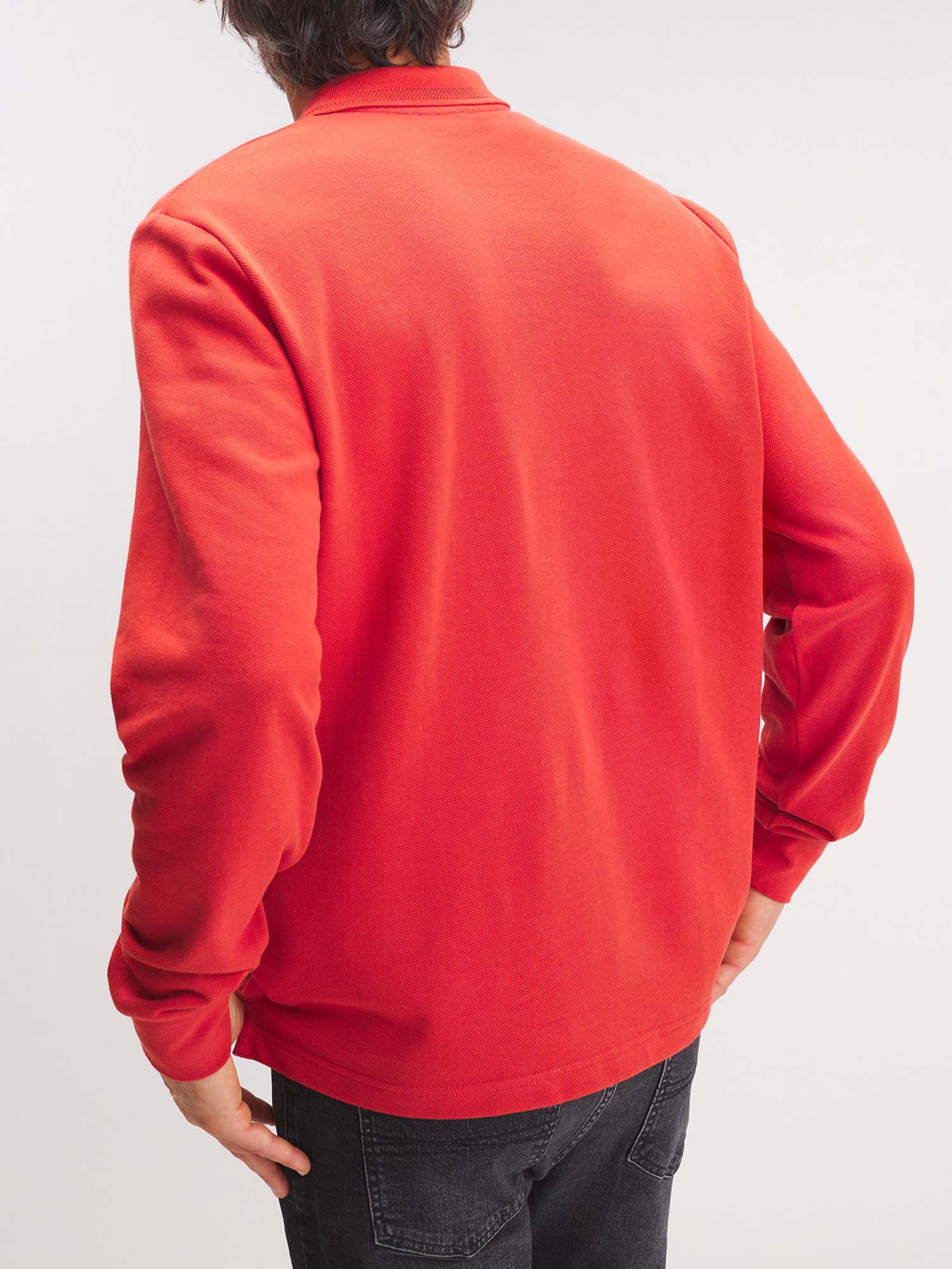 Polo Homme Chaud Manches Longues Rouge
