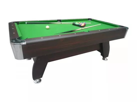 Billard Americain avec Retour de boules automatique et Accessoires -Marron et Tapis Vert - 213 x 122 cm